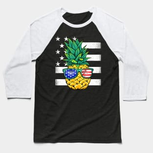 USA Flag Patriotic Pineapple Baseball T-Shirt